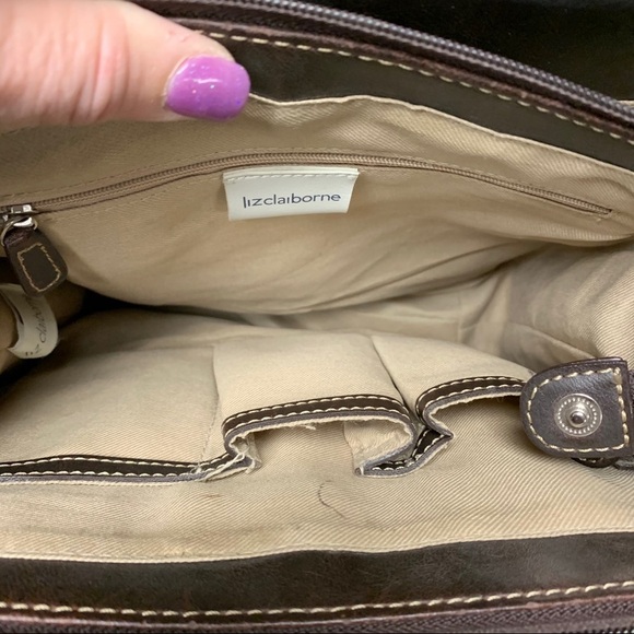 Liz Claiborne dark brown leather purse - Picture 9 of 12